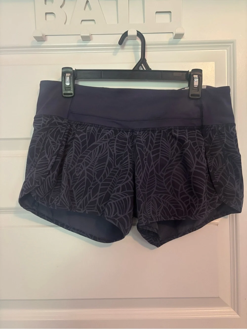 lululemon athletica Navy Leaf-Print Athletic Skort Shorts